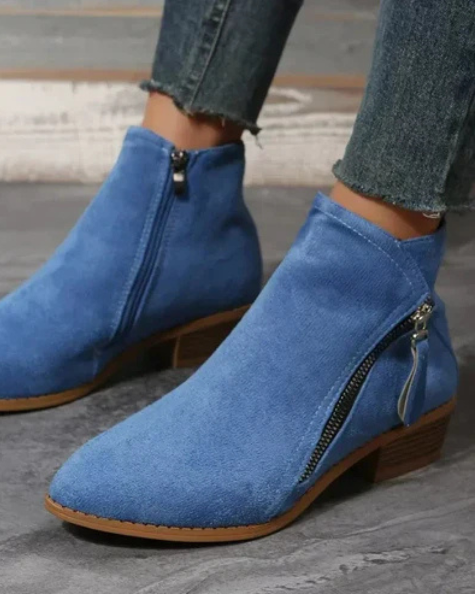 Women's Leather Pointed Toe Ankle Boots