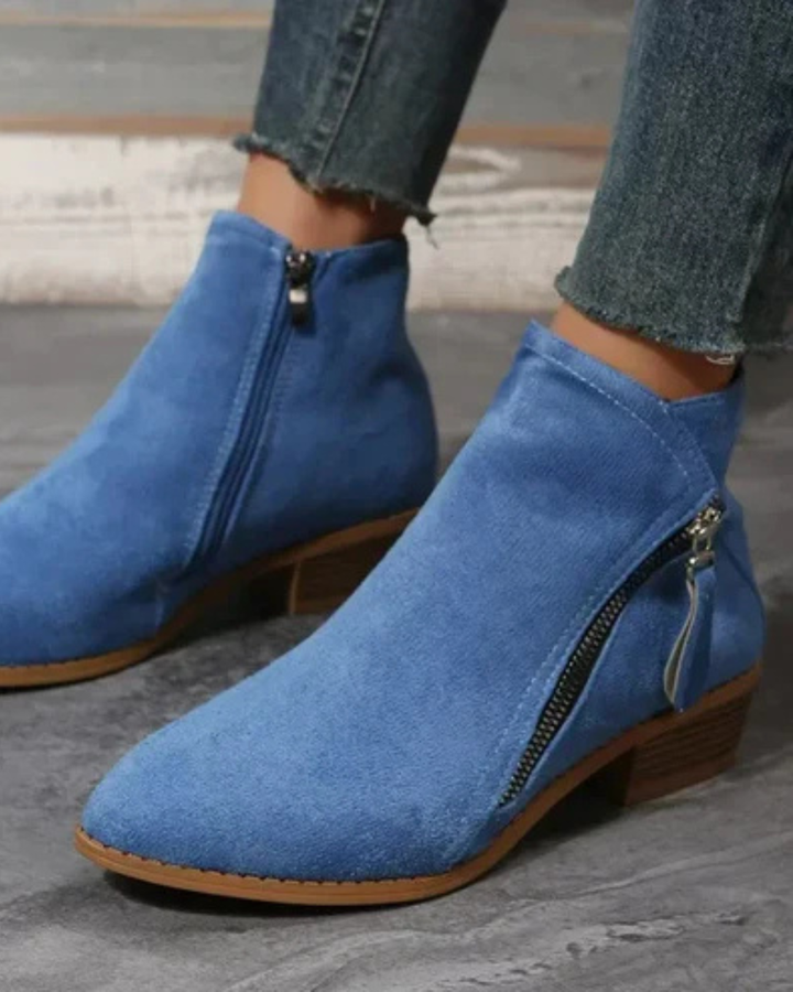Women's Leather Pointed Toe Ankle Boots