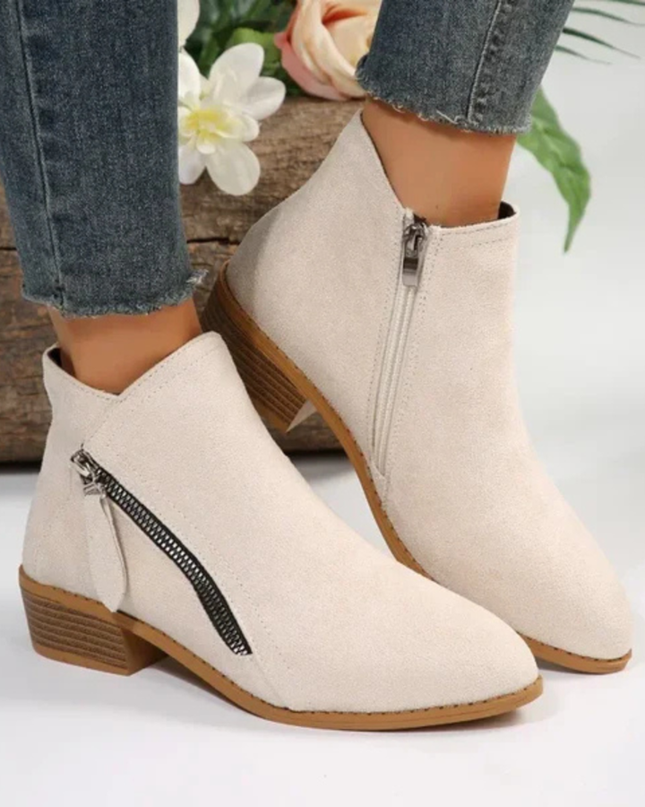 Women's Leather Pointed Toe Ankle Boots