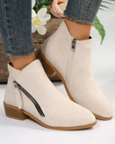 Women's Leather Pointed Toe Ankle Boots