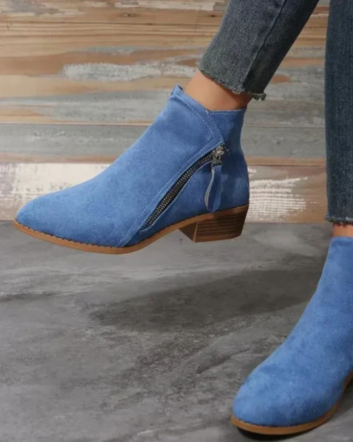 Women's Leather Pointed Toe Ankle Boots
