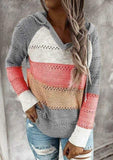 Women's Fleece Patchwork Knit Hoodie