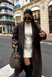 Women's Oversized Wool Blend Tailored Coat