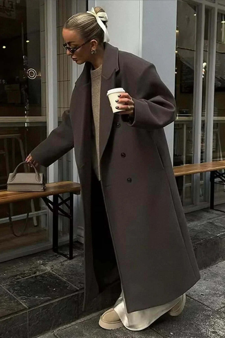 Women's Oversized Wool Blend Tailored Coat