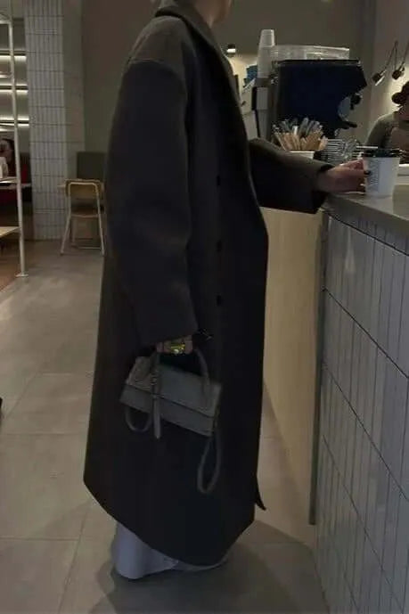 Women's Oversized Wool Blend Tailored Coat