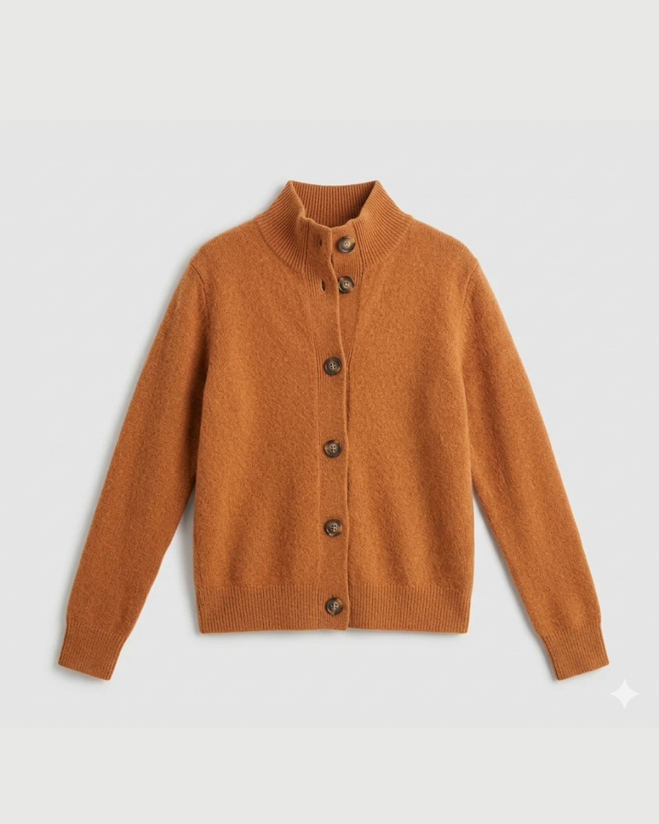 Merino Wool Knit Cardigan Women Button Up Sweater