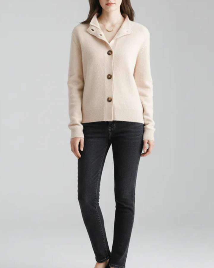 Merino Wool Knit Cardigan Women Button Up Sweater