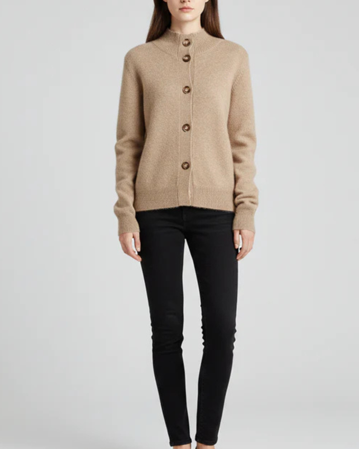 Merino Wool Knit Cardigan Women Button Up Sweater