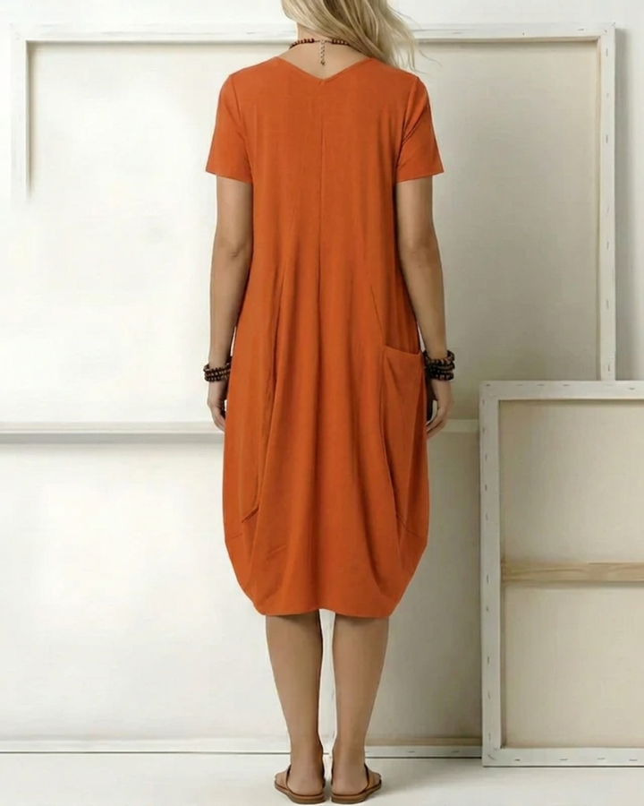 Women's Casual Midi Tunic Loose Linen Dress