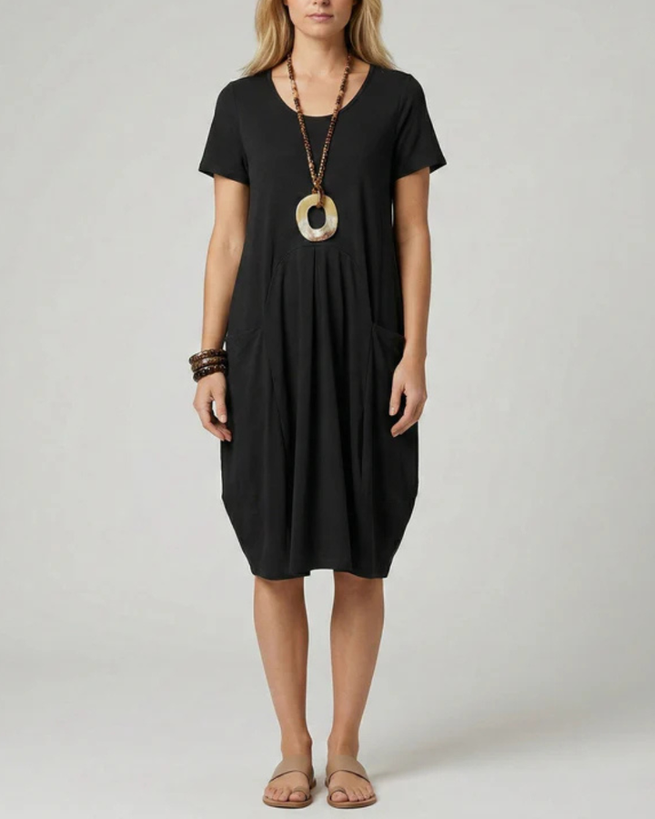 Women's Casual Midi Tunic Loose Linen Dress