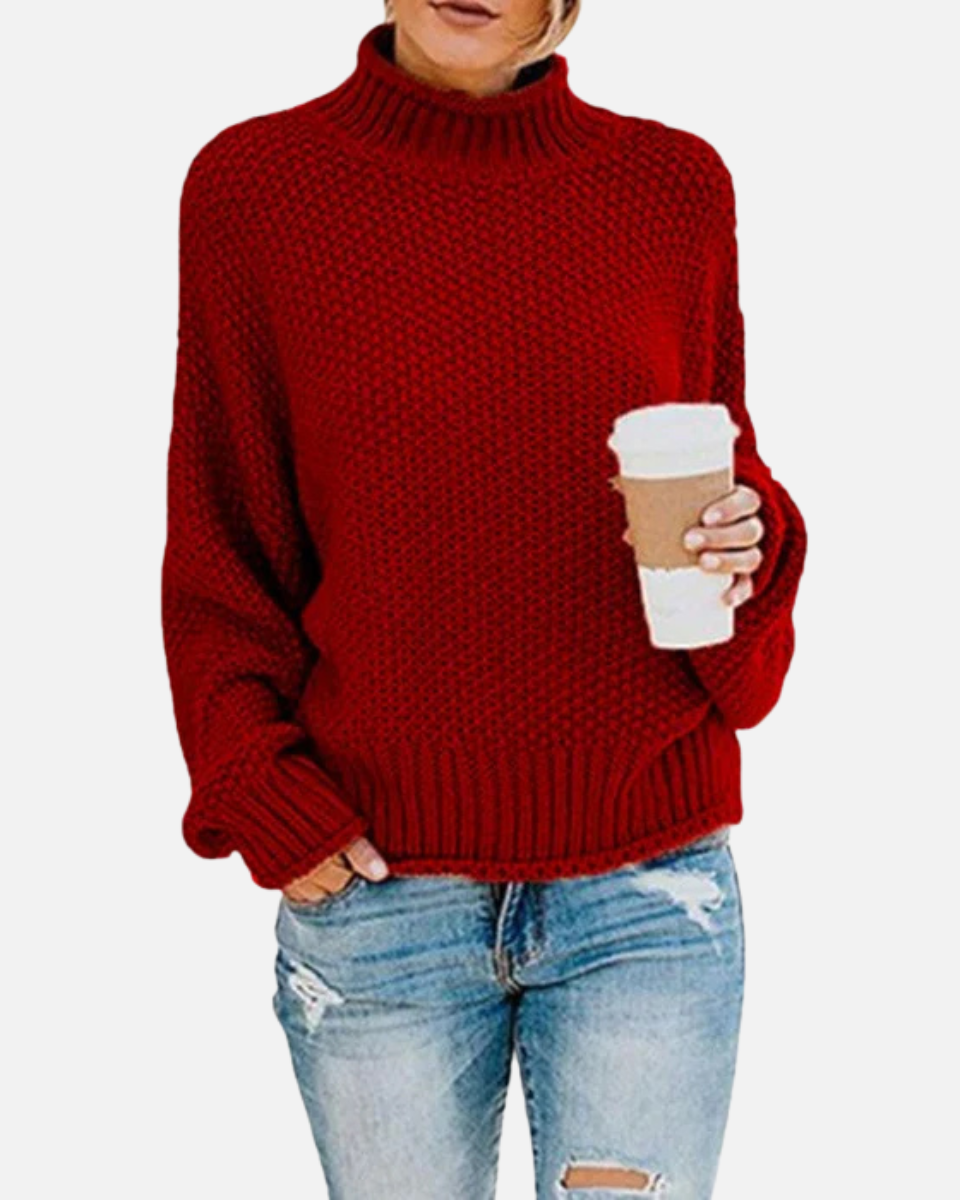 Women's Chunky Knit Oversized Turtleneck Sweater