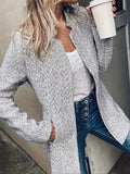 Women's Herringbone Wool Tailored Open Front Coat