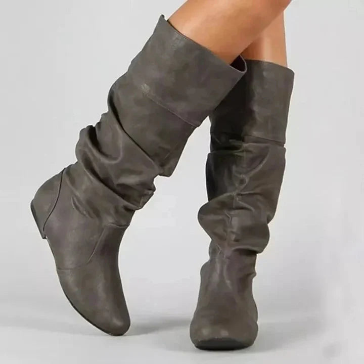 Women's Leather Slouch Knee-High Western Boots
