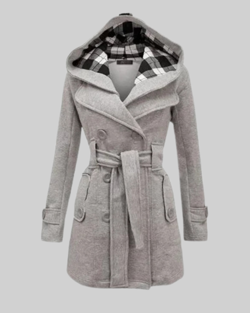 Women's Wool Trench Coat Hooded Jacket