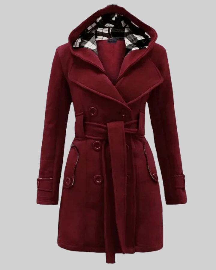 Women's Wool Trench Coat Hooded Jacket