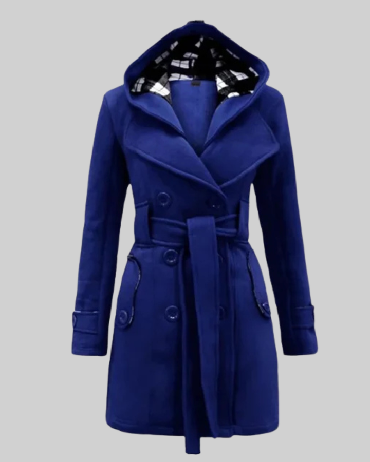 Women's Wool Trench Coat Hooded Jacket