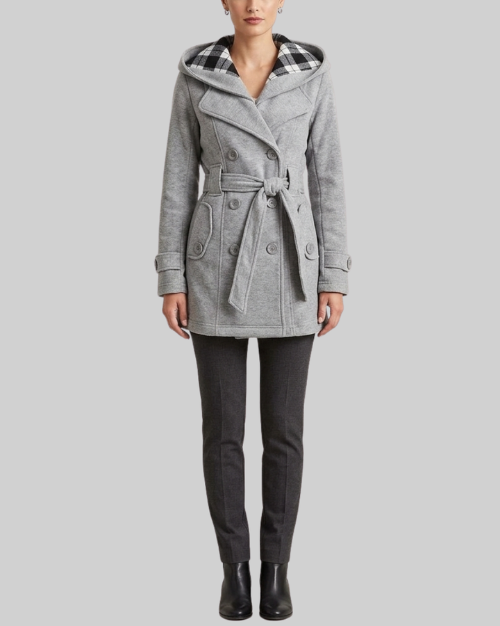 Women's Wool Trench Coat Hooded Jacket