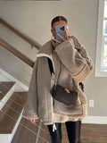 Women's Oversized Sherpa Fleece Zip-Up Jacket