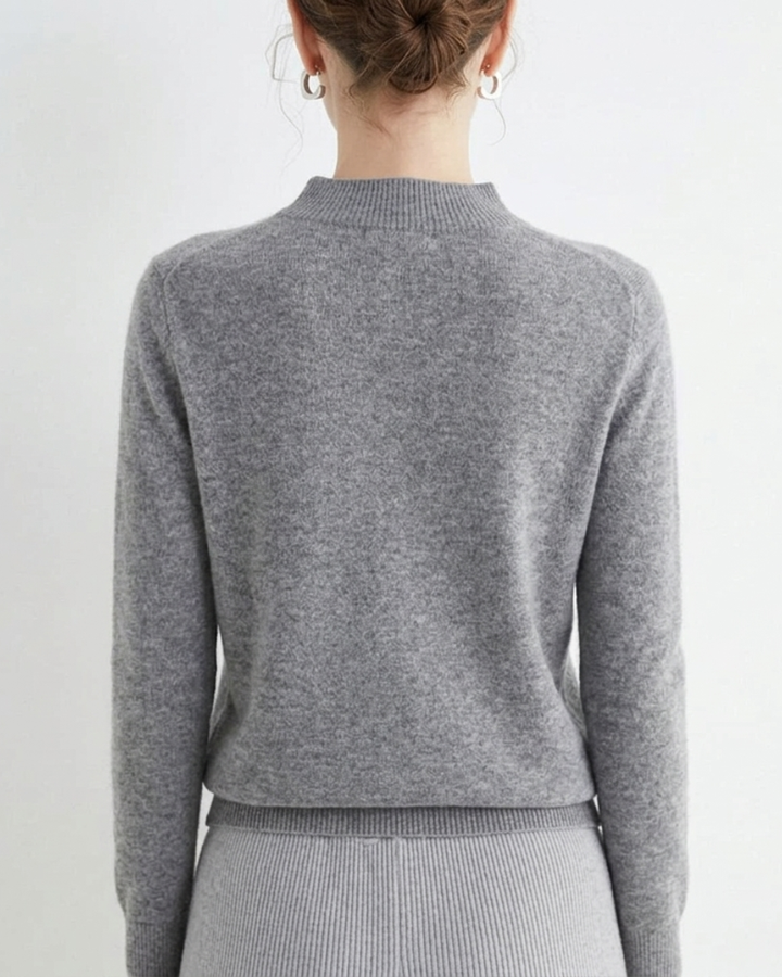 Mock Neck Sweater Women Merino Wool Knit Long Sleeve Pullover Top