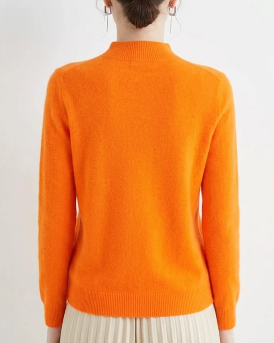Mock Neck Sweater Women Merino Wool Knit Long Sleeve Pullover Top