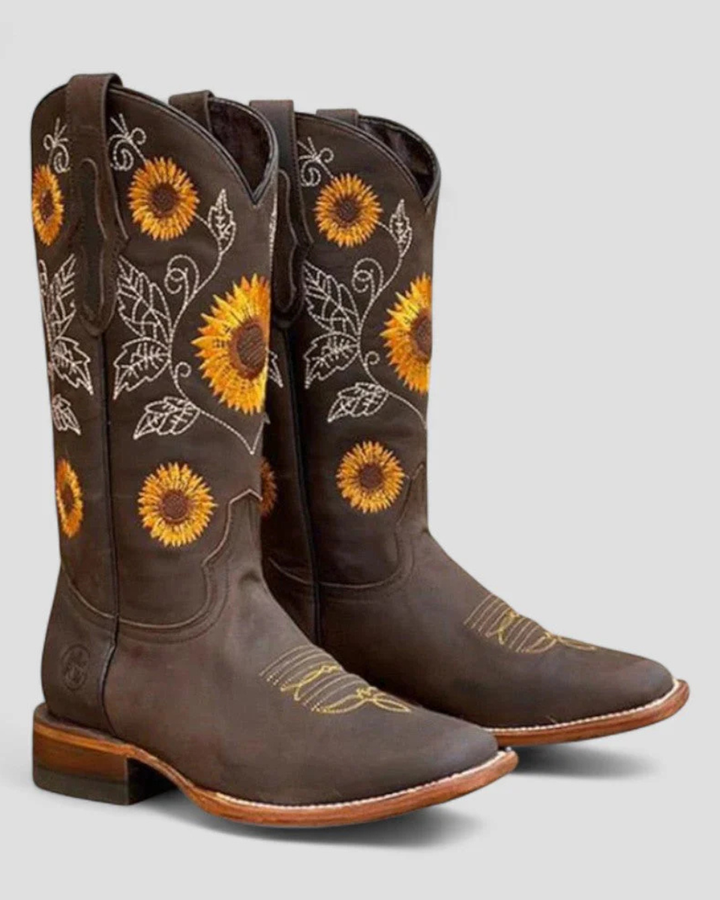 Women's Leather Cowboy Boots Western Footwear