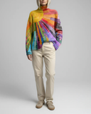 Merino Wool Sun Graphic Knit Jumper Women’s High Neck Pullover