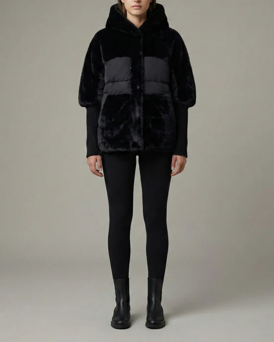 Women's Hooded Puffer Jacket Fleece Coat