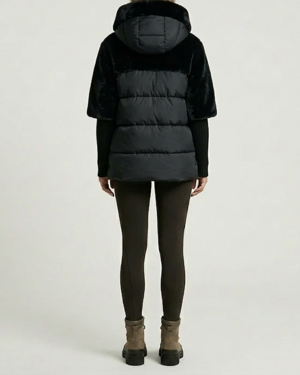 Women's Hooded Puffer Jacket Fleece Coat