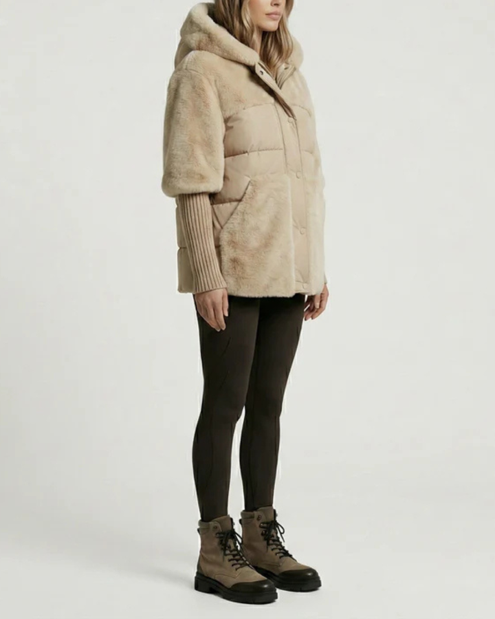 Women's Hooded Puffer Jacket Fleece Coat
