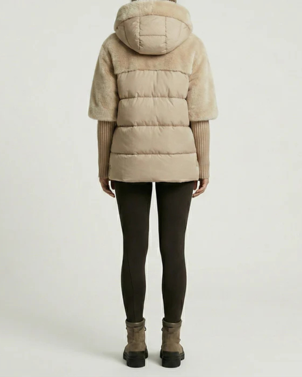 Women's Hooded Puffer Jacket Fleece Coat
