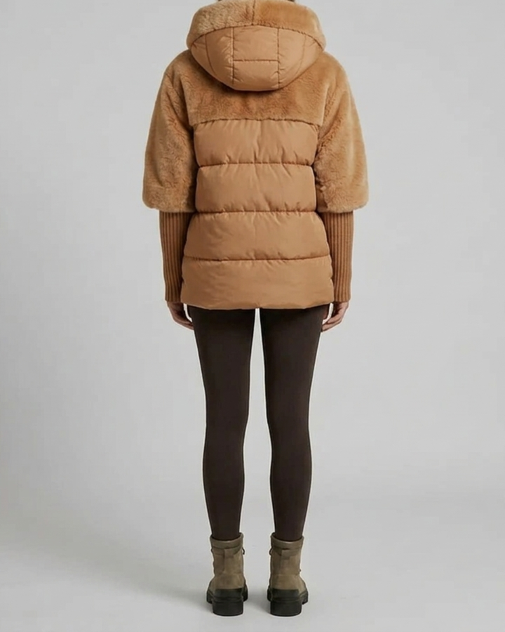 Women's Hooded Puffer Jacket Fleece Coat