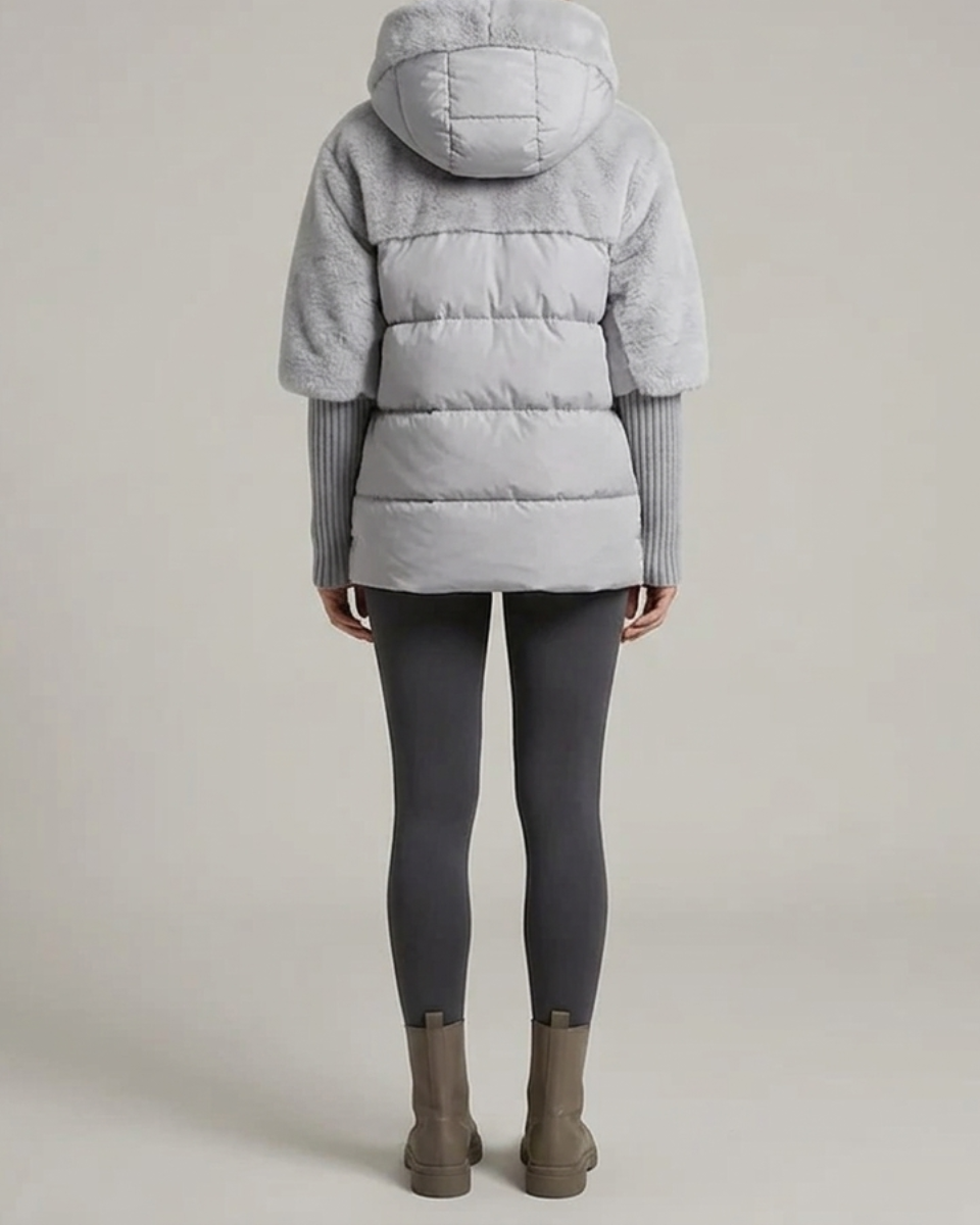Women's Hooded Puffer Jacket Fleece Coat