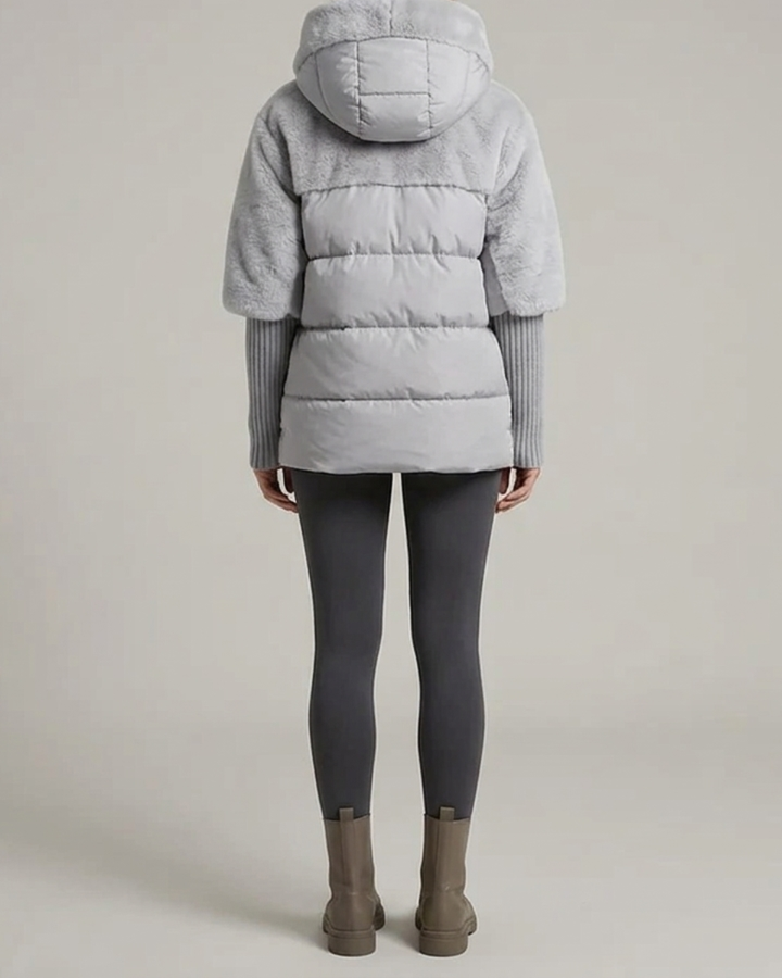Women's Hooded Puffer Jacket Fleece Coat
