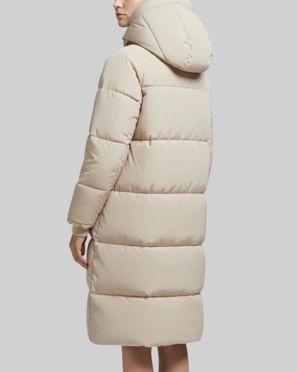 Women's Fleece Hooded Puffer Coat Long Parka