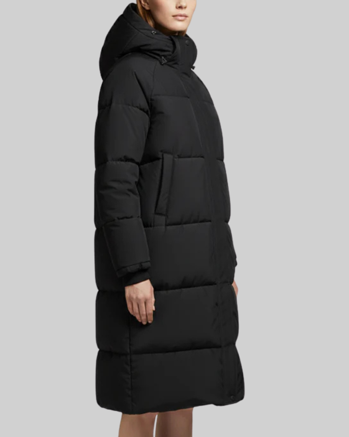 Women's Fleece Hooded Puffer Coat Long Parka
