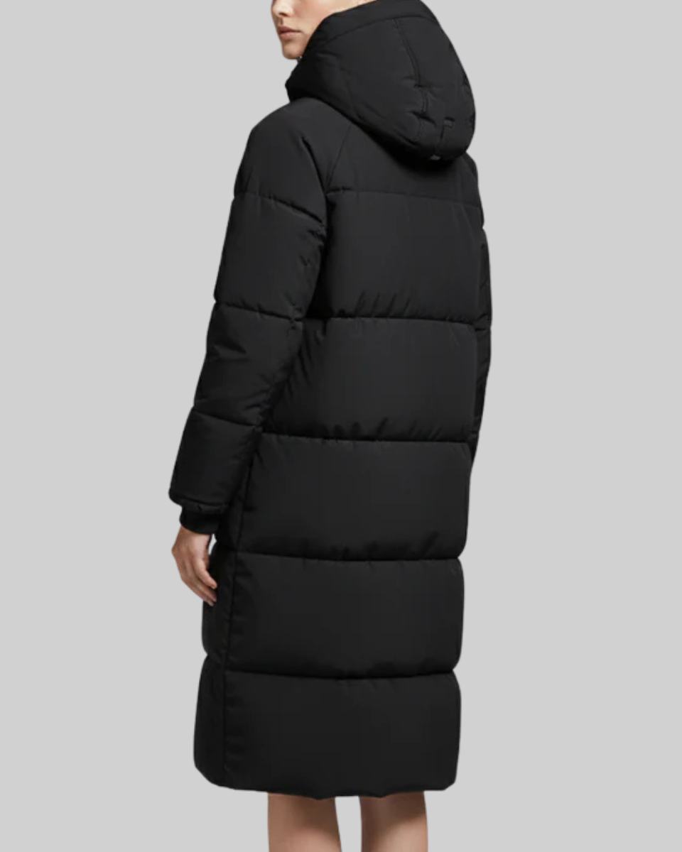 Women's Fleece Hooded Puffer Coat Long Parka