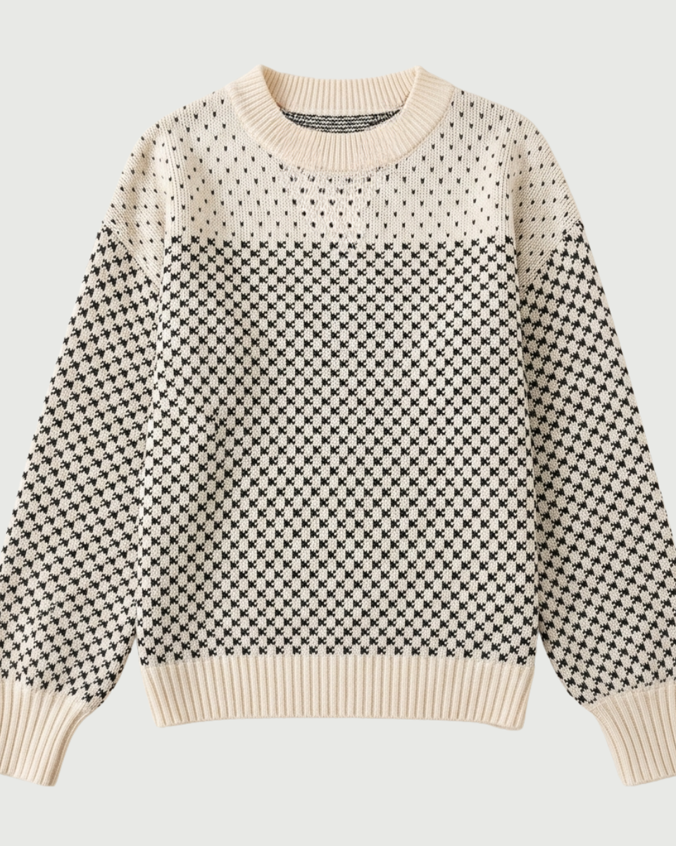 Women's Merino Wool Round Neck Knit Sweater Lantern Sleeve Pullover
