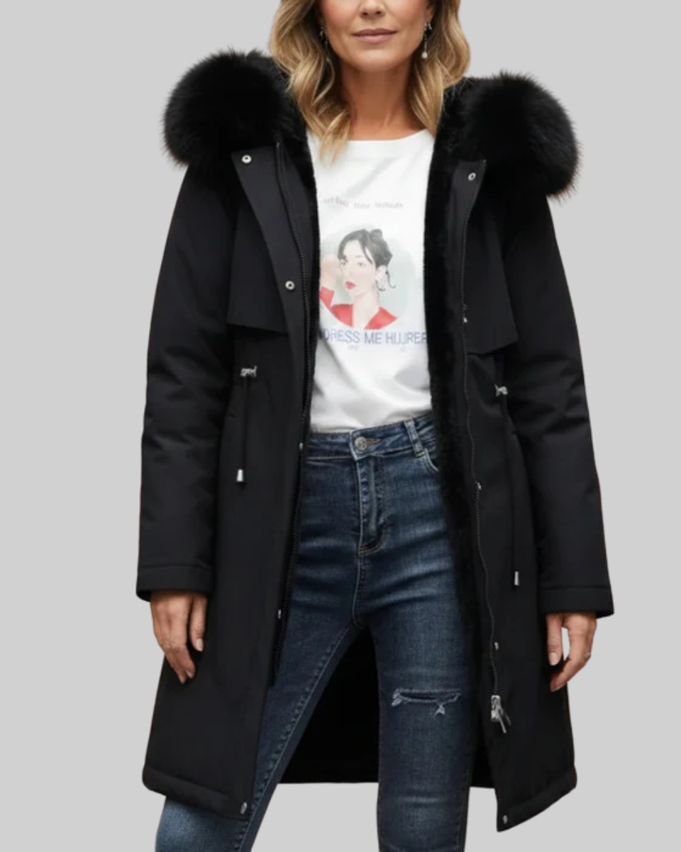 Women's Parka Coat Fleece Hooded Long Outerwear
