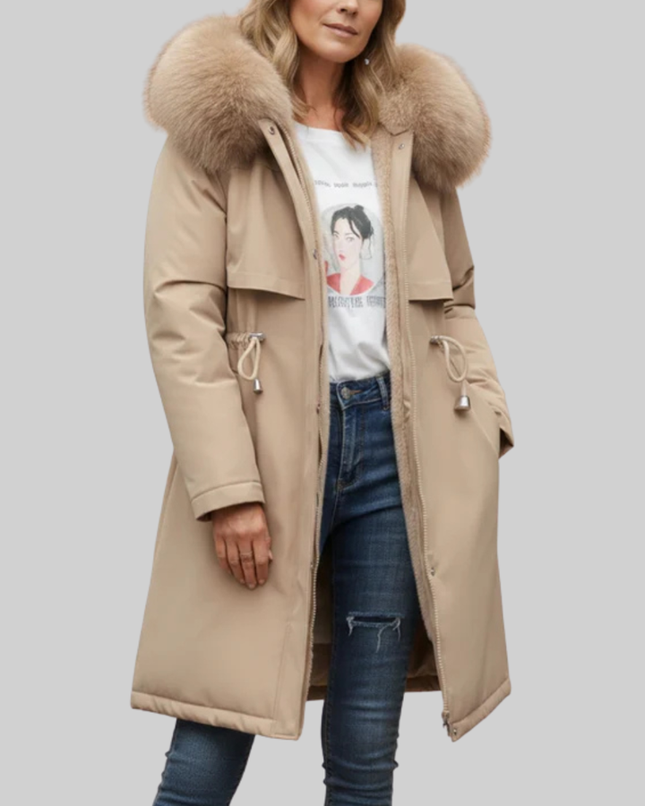 Women's Parka Coat Fleece Hooded Long Outerwear