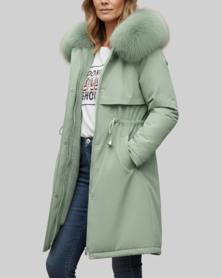 Women's Parka Coat Fleece Hooded Long Outerwear
