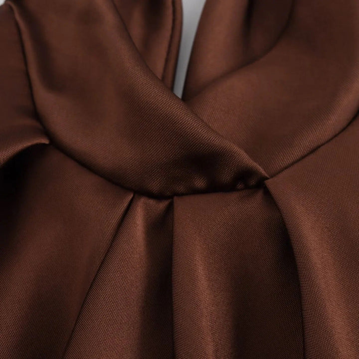 Robe longue midi en satin pour femme, col halter, robe de soirée formelle