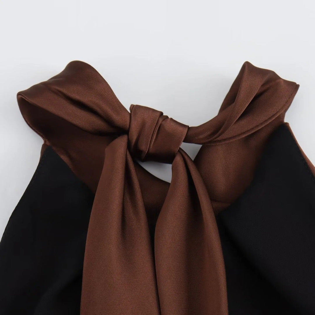 Robe longue midi en satin pour femme, col halter, robe de soirée formelle