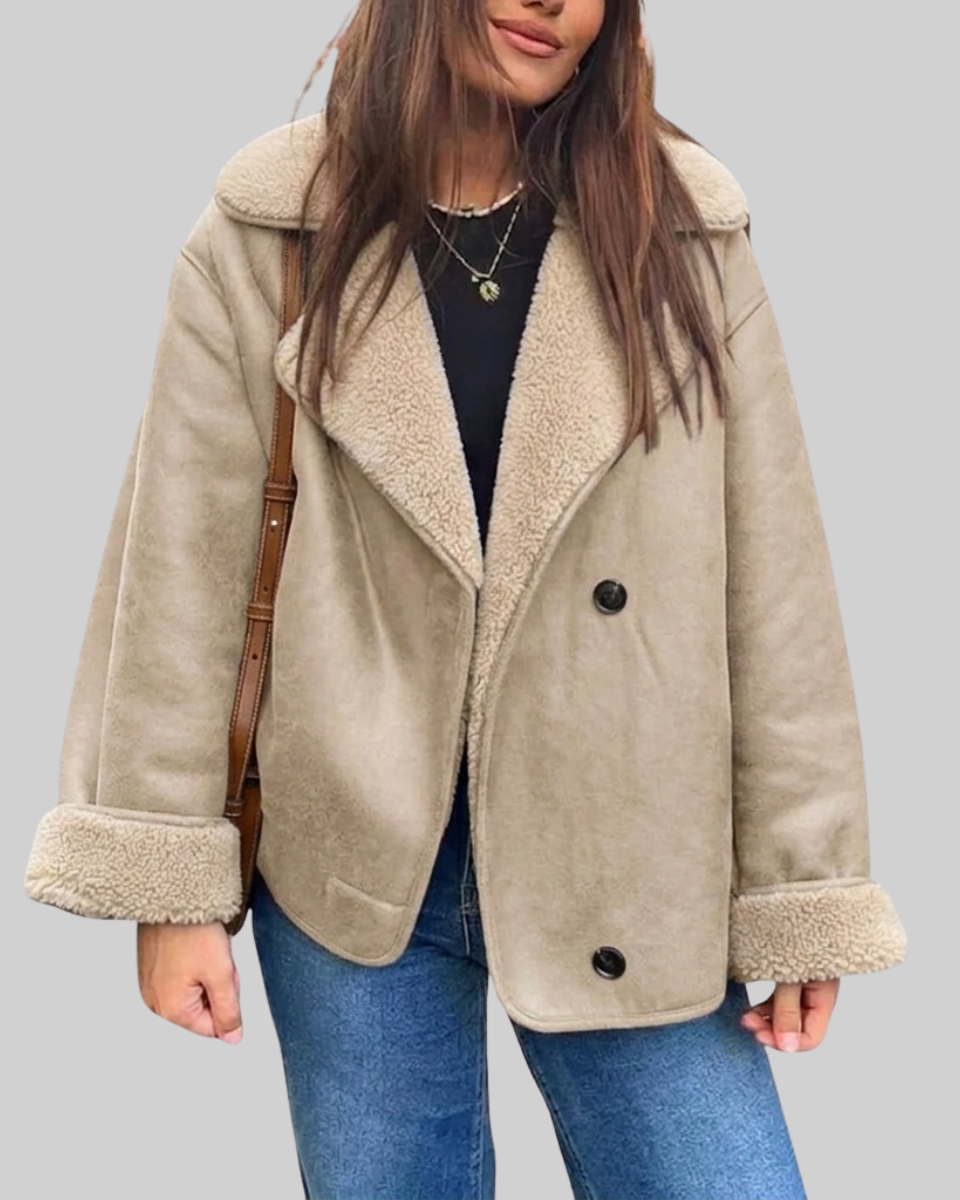 Women's Fleece Shearling Aviator Jacket