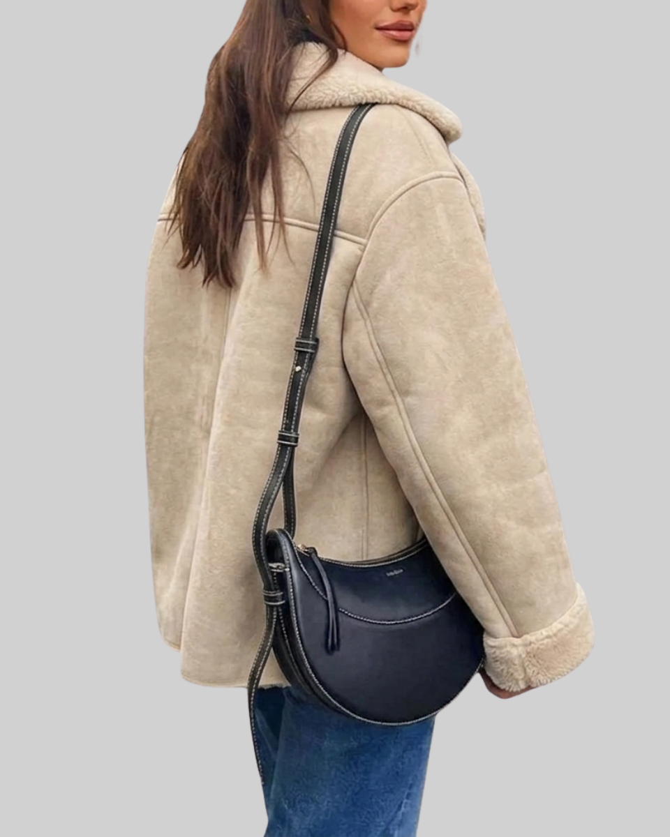 Women's Fleece Shearling Aviator Jacket