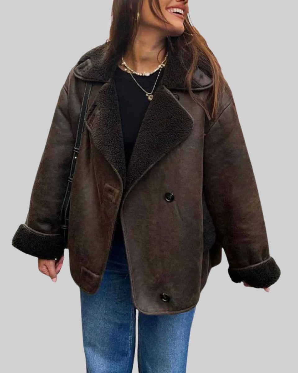 Women's Fleece Shearling Aviator Jacket