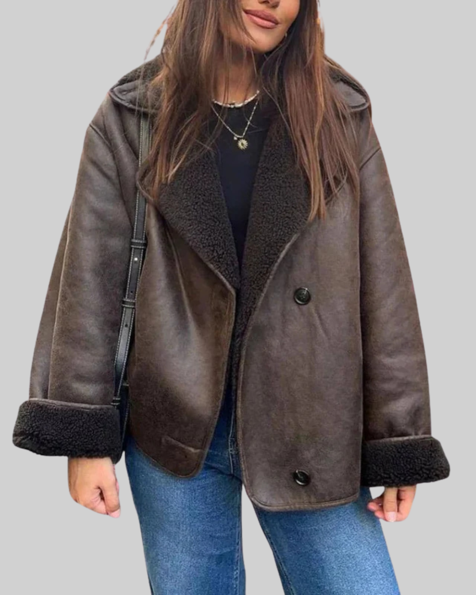 Women's Fleece Shearling Aviator Jacket