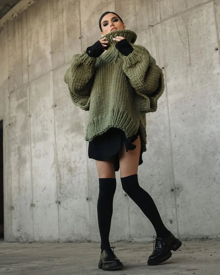 Women's Oversized Chunky-Knit Wool-Blend Pullover