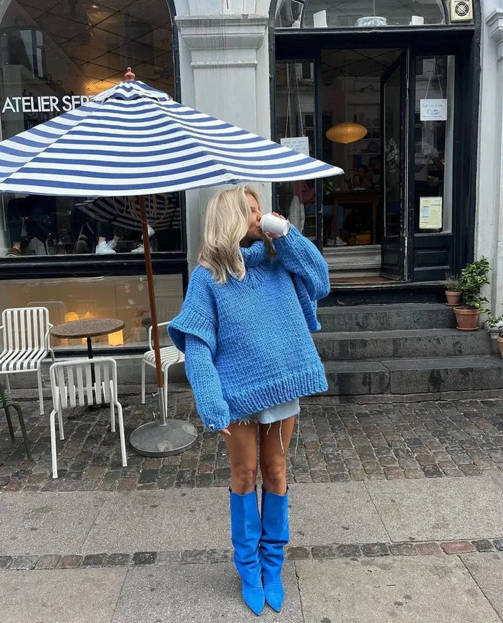 Women's Oversized Chunky-Knit Wool-Blend Pullover