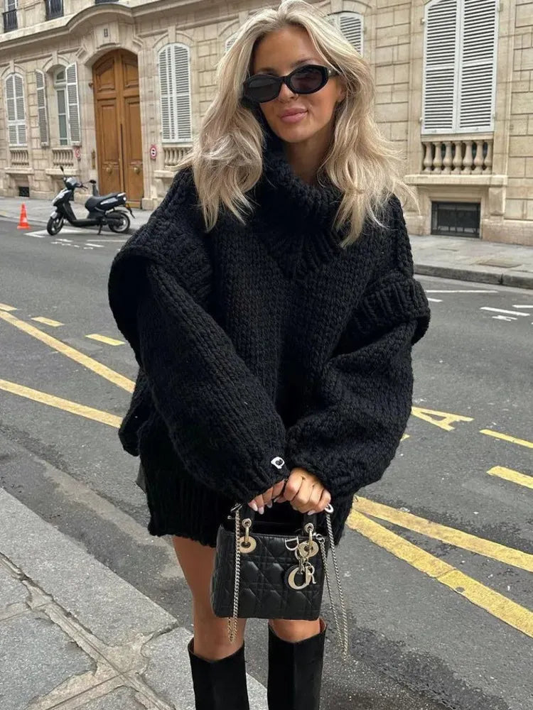 Women's Oversized Chunky-Knit Wool-Blend Pullover