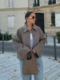 Women's Relaxed Fit Wool Blend Oversized Jacket